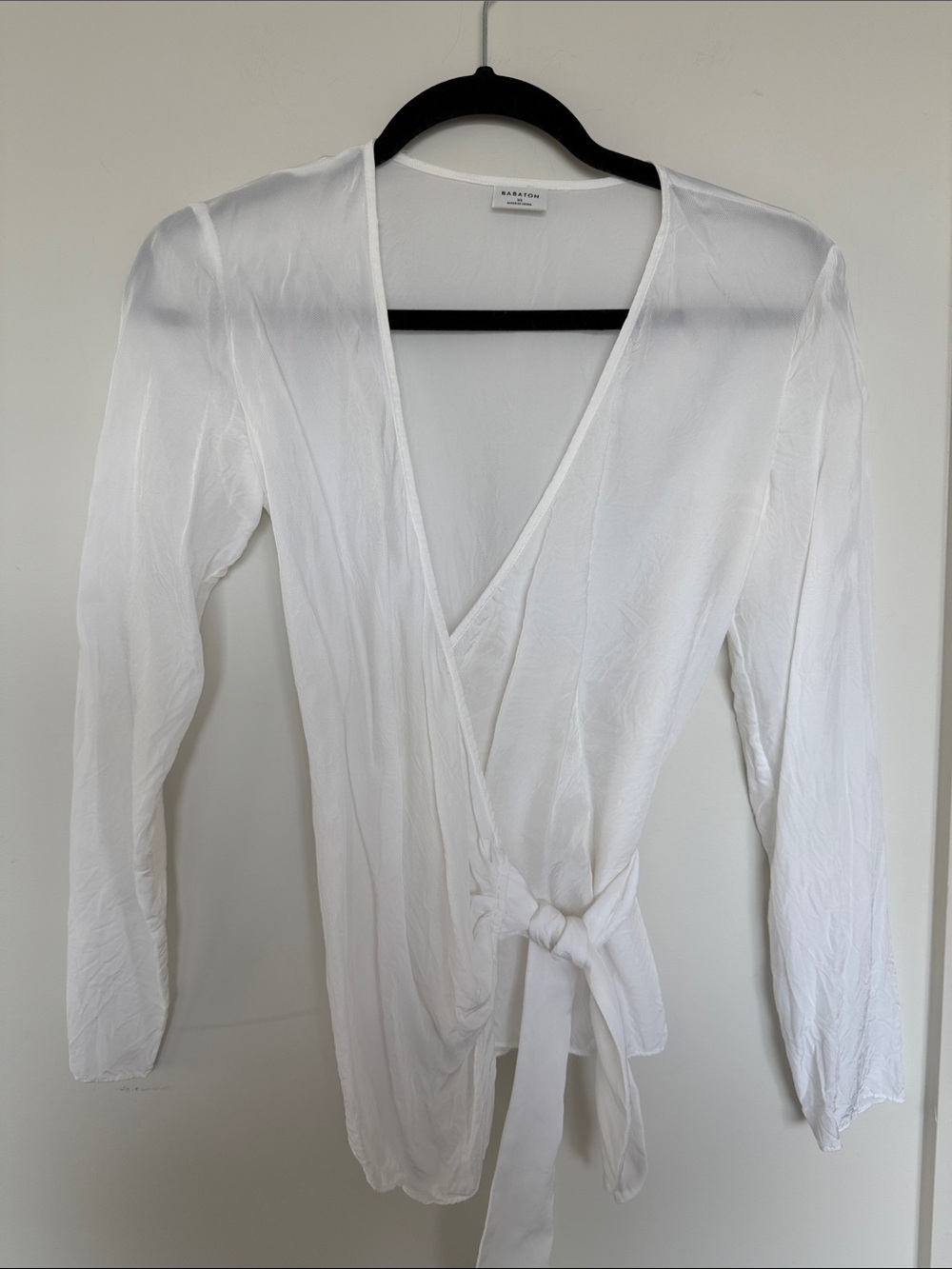 Aritzia Babaton White Wrap Top with Side Tie
